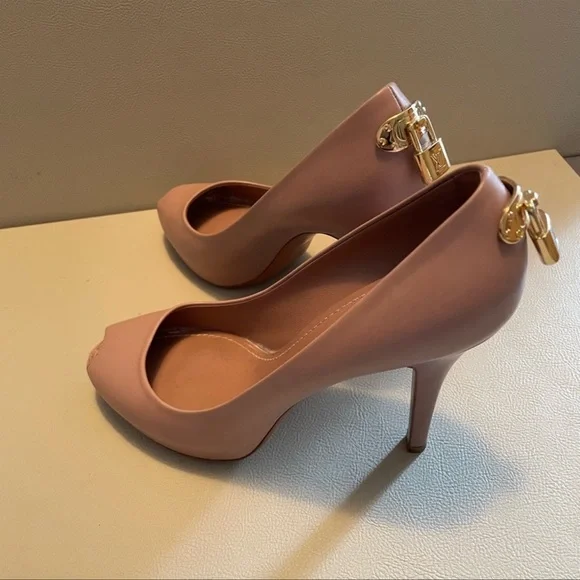 Authentic Louis Vuitton Pink Patent LeatherOh really! Peep Toe Pumps  Size38.5 - Picture 11 of 17